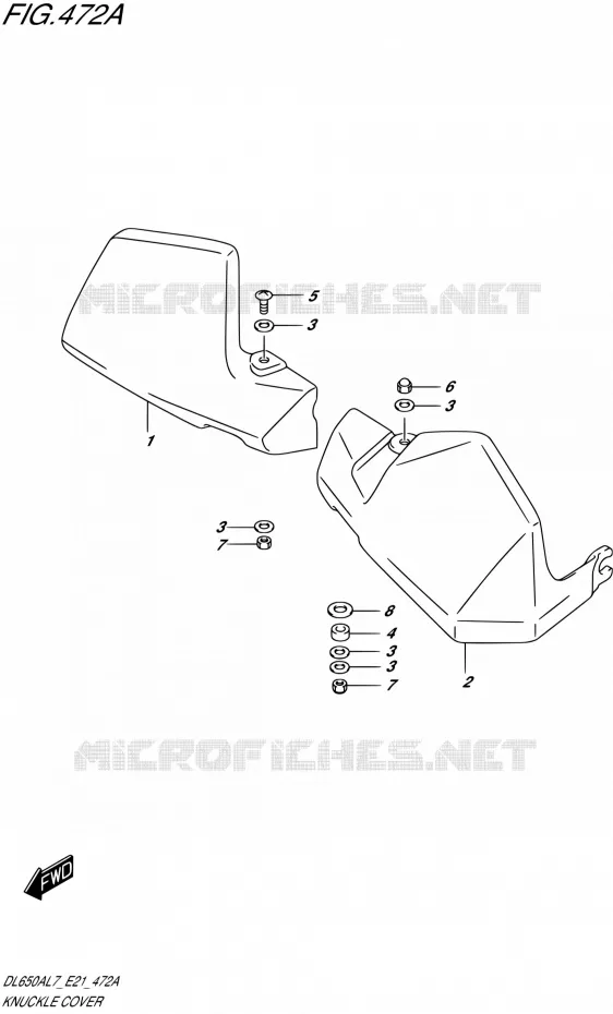 KNUCKLE COVERSDL650XAL7 E21) Suzuki MOTO 650 V-STROM 2017  DL650XAL7 E21