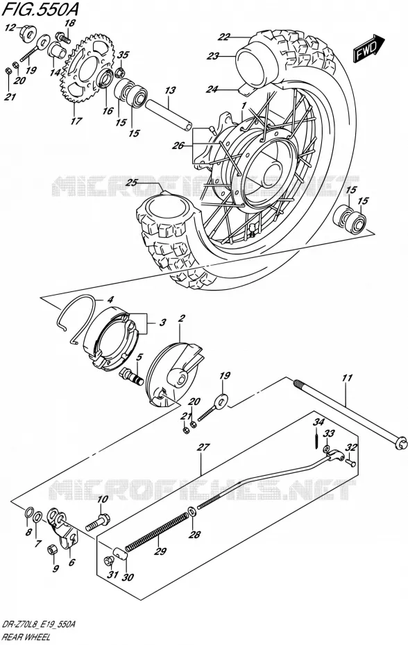 ACHTERWIEL Suzuki MOTO 70 DR-Z 2018  DR-Z70L8 E19