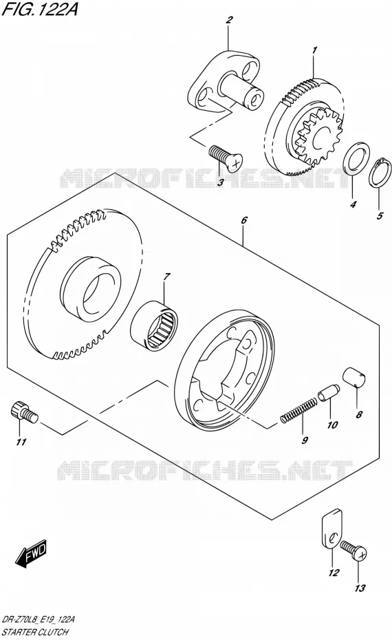 STARTMOTOR CLUTCH Suzuki MOTO 70 DR-Z 2018  DR-Z70L8 E19