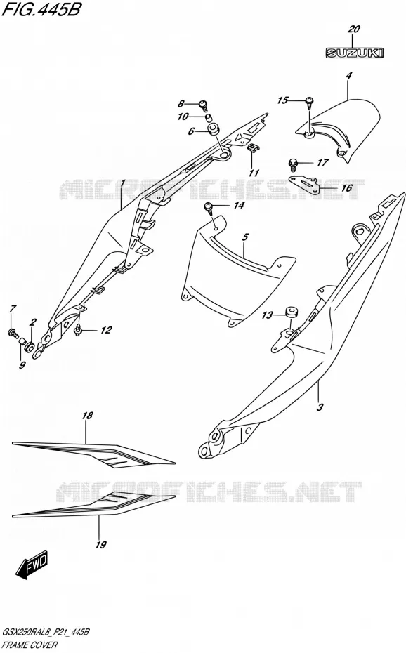 ACHTER KUIPIS (GW250RAZL8 P21) Suzuki MOTO 250 GSX-R 2018  GSX250RA L8/GSX250RZA L8 P21