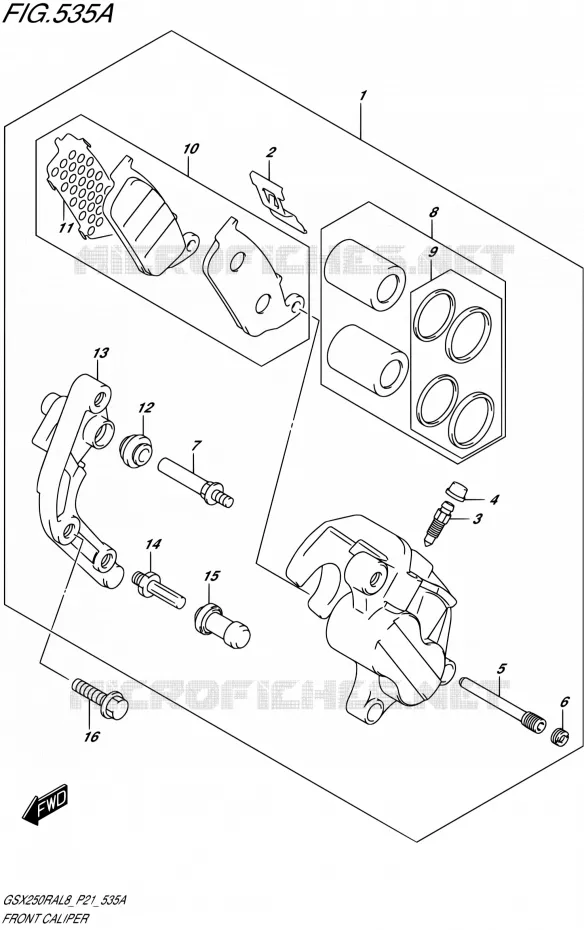 FRONT CALIPER Suzuki MOTO 250 GSX-R 2018  GSX250RA L8/GSX250RZA L8 P21