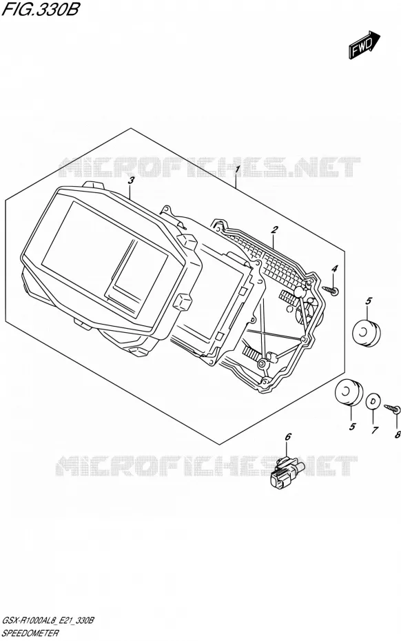 SNELHEIDSMETER1000RZAL8 E21) Suzuki MOTO 1000 GSX-R 2018  GSX-R1000RZAL8 / GSX-R1000RAL8 E21