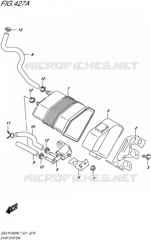 FUEL EVAP SYSTEM Suzuki MOTO 1000 GSX-R 2017  GSX-R1000RL7 / GSX-R1000RZL7 E21