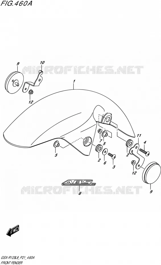 FRONT FENDERSX-R125RL) Suzuki MOTO 125 GSX-R 2018  GSX-R125L8 P21