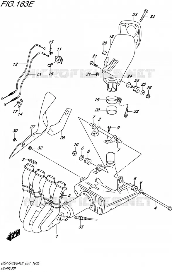 GELUIDDEMPERSX-S1000YAL8 E21) Suzuki MOTO 1000 GSX-S 2018  GSX-S1000AL8 / GSX-S1000ZAL8 / GSX-S1000YAL8 E21