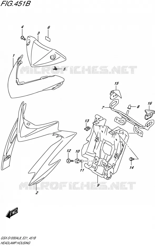 HEADLIGHT BOWLGSX-S1000ZAL8 E21) Suzuki MOTO 1000 GSX-S 2018  GSX-S1000AL8 / GSX-S1000ZAL8 / GSX-S1000YAL8 E21