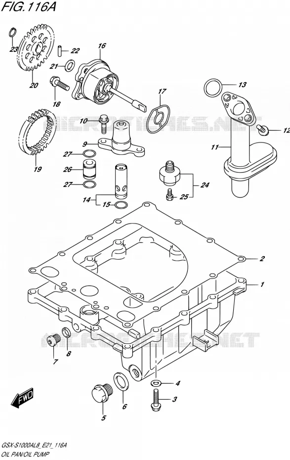 SUMP - OLIEPOMP Suzuki MOTO 1000 GSX-S 2018  GSX-S1000AL8 / GSX-S1000ZAL8 / GSX-S1000YAL8 E21