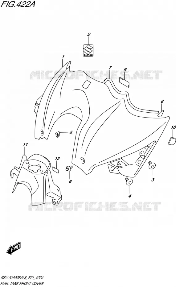 FUEL TANK VOORKLEPR  (GSX-S1000FAL8 E21) Suzuki MOTO 1000 GSX-S 2018  GSX-S1000FAL8 / GSX-S1000FZAL8 E21