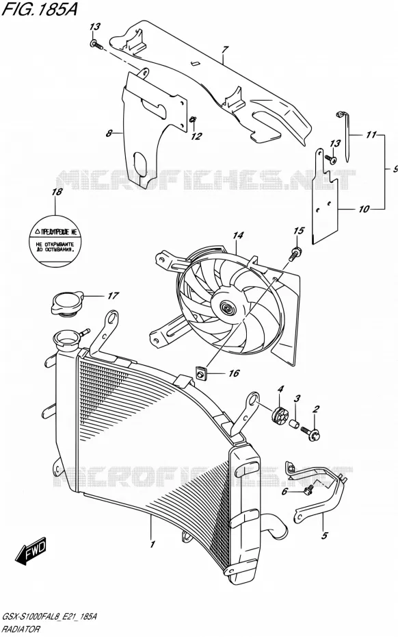 RADIATOR Suzuki MOTO 1000 GSX-S 2018  GSX-S1000FAL8 / GSX-S1000FZAL8 E21