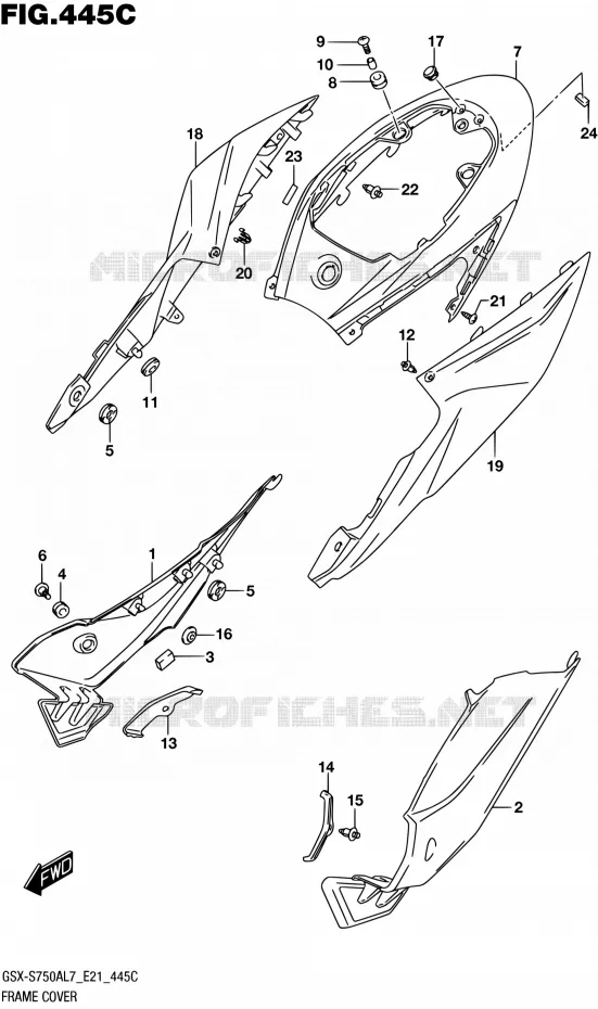 ACHTER KUIPIS (FOR YKV) Suzuki MOTO 750 GSX-S 2017  GSX-S750AL7 E21