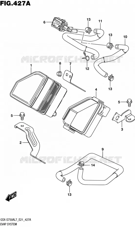 FUEL EVAP SYSTEM Suzuki MOTO 750 GSX-S 2017  GSX-S750AL7 E21