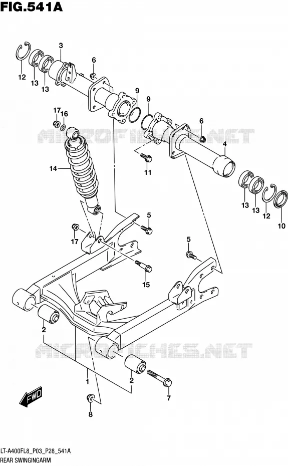 SWINGARM Suzuki QUAD 400 KINGQUAD 2018  LT-A400F L8(P03 P28)