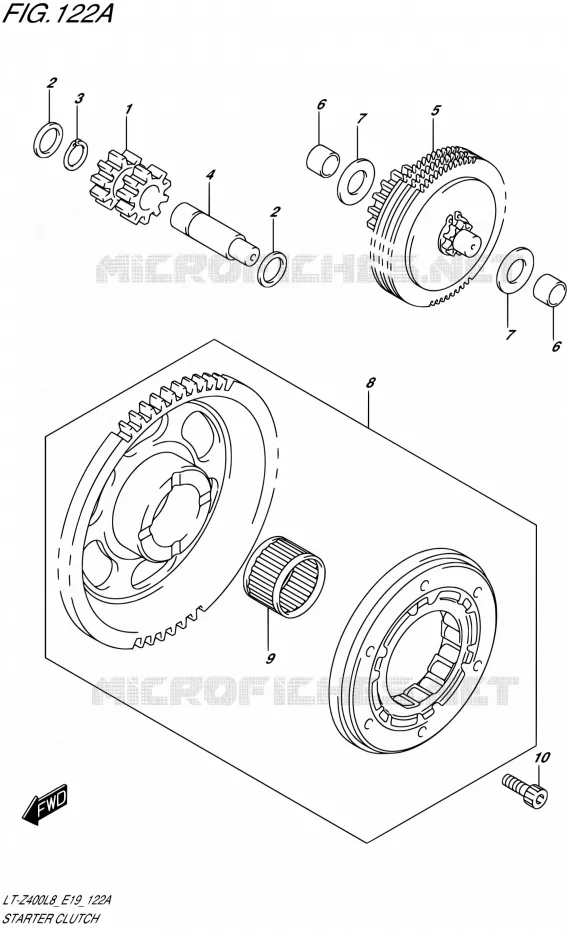 STARTMOTOR CLUTCH Suzuki QUAD 400 QUADSPORT 2018  LT-Z400L8 E19