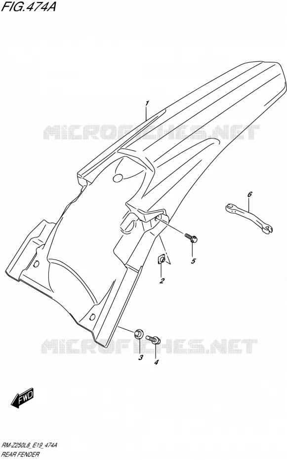ACHTERSPATBORD Suzuki MOTO 250 RM-Z 2018  RM-Z250L8 E19