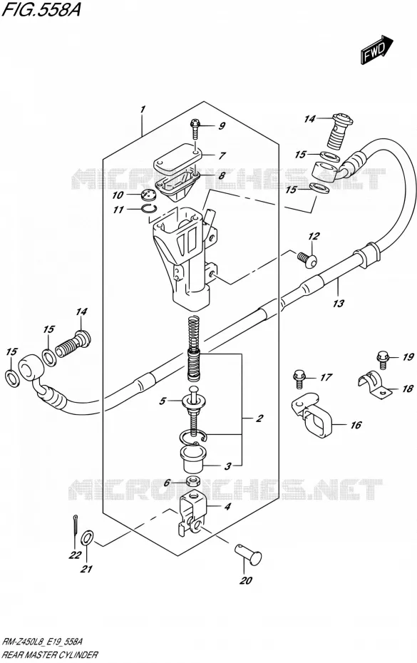 ACHTER HOOFDREMCILINDER Suzuki MOTO 450 RM-Z 2019  RM-Z450 L9 (E19)