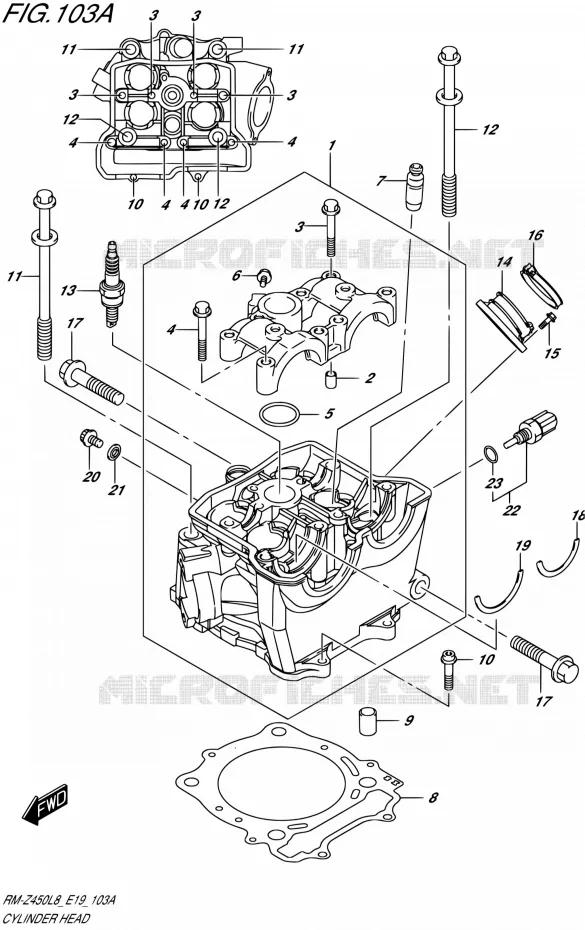 CILINDERKOP Suzuki MOTO 450 RM-Z 2019  RM-Z450 L9 (E19)