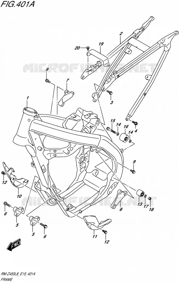 FRAME Suzuki MOTO 450 RM-Z 2018  RM-Z450L8 E19
