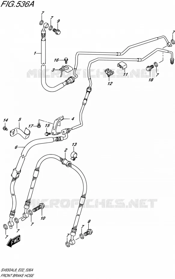 FRONT REMSLANG Suzuki MOTO 650 SV 2018  SV650AL8 E02