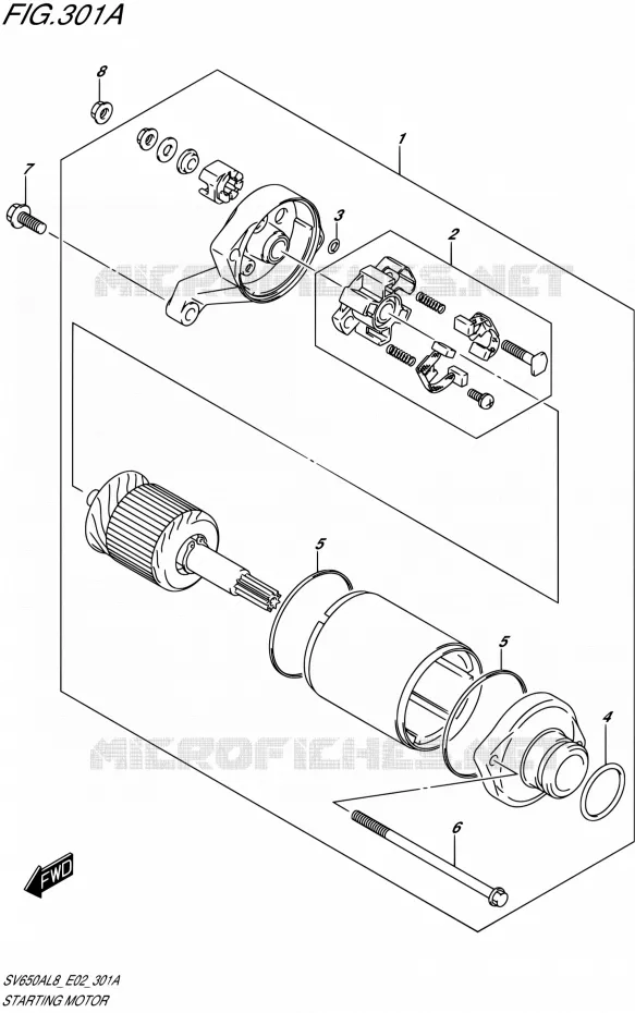 STARTMOTOR Suzuki MOTO 650 SV 2018  SV650AL8 E02