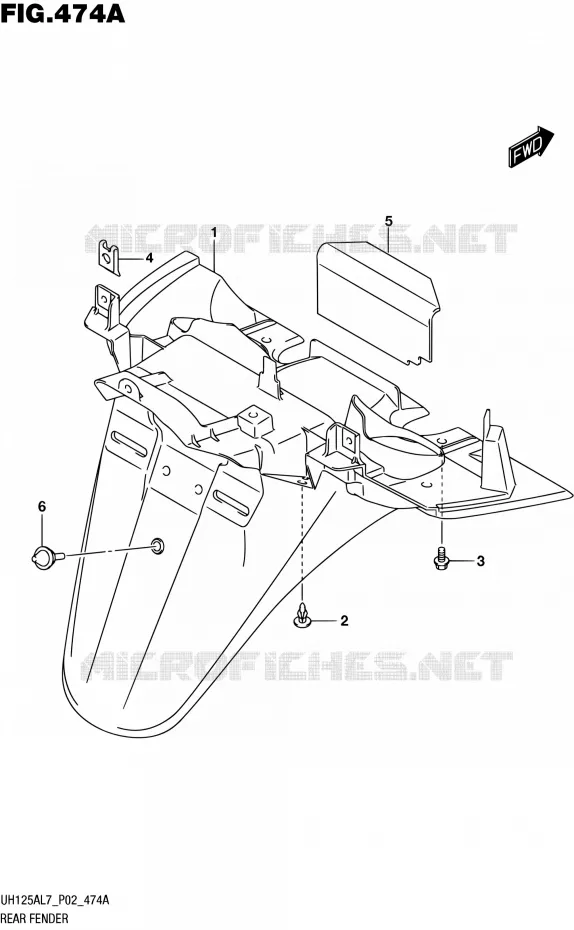 ACHTERSPATBORD Suzuki SCOOTER 125 BURGMAN 2017  UH125AL7 P02