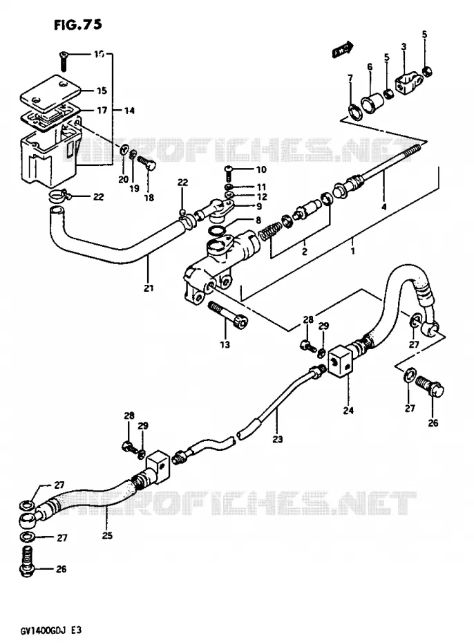 ACHTER HOOFDREMCILINDER Suzuki MOTO 1400 CAVALCADE 1986  GV1400GDG(G/H/J)