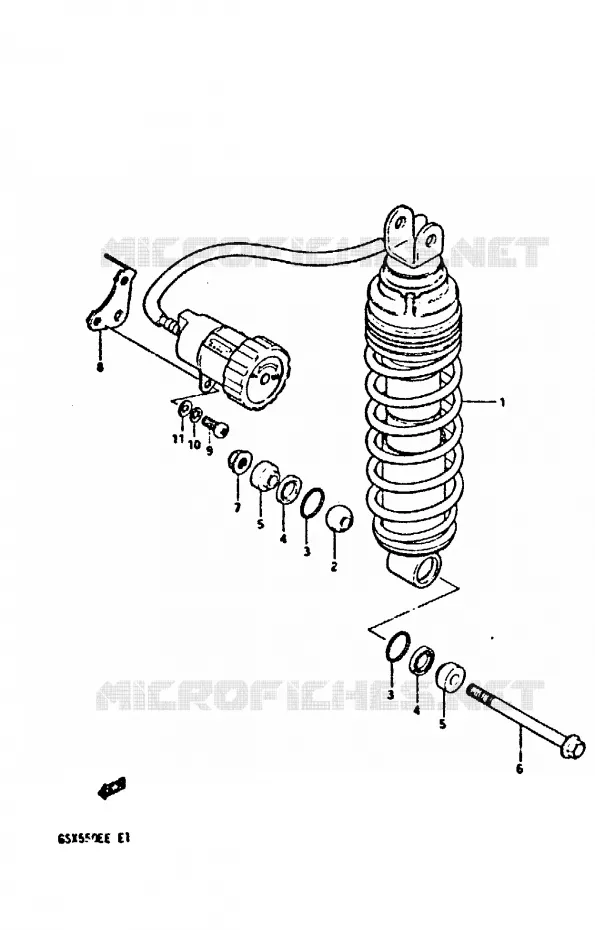 ACHTER SCHOKDEMPER (GSX550ED/EE) Suzuki MOTO 550 GSX-E 1984  GSX550EE(E1)