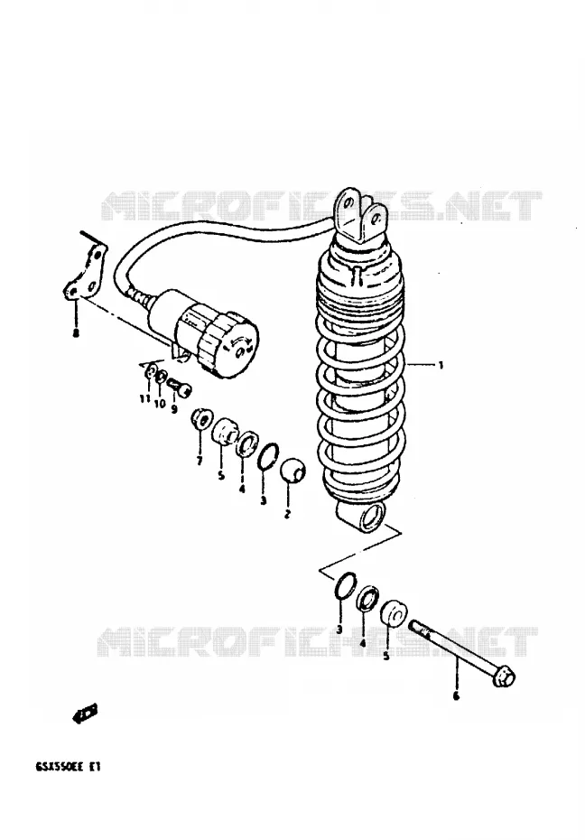 ACHTER SCHOKDEMPER (GSX550ESE/EFE) Suzuki MOTO 550 GSX-E 1984  GSX550ESE(E1)