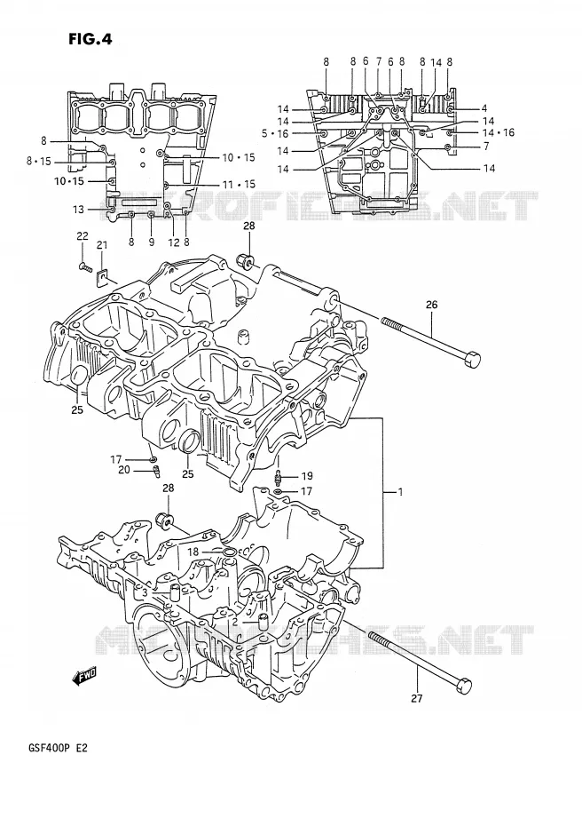 CASING Suzuki MOTO 400 BANDIT 1992  GSF400N(E2)