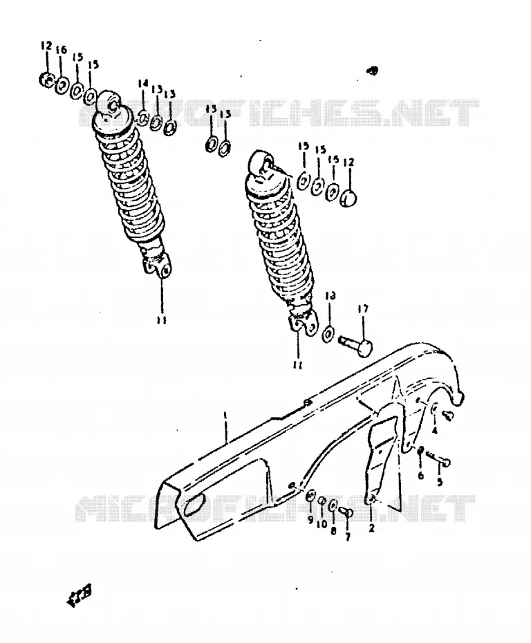 CHAIN ??GUARD - ACHTER SCHOKDEMPER Suzuki MOTO 750 GSX 1981  GSX750X(T/X)