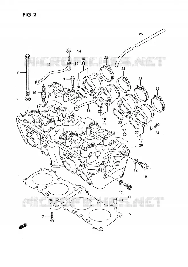 CILINDERKOP (MODELE N/P) Suzuki MOTO 750 GSX-R 1993  GSX-R750WP(E2)