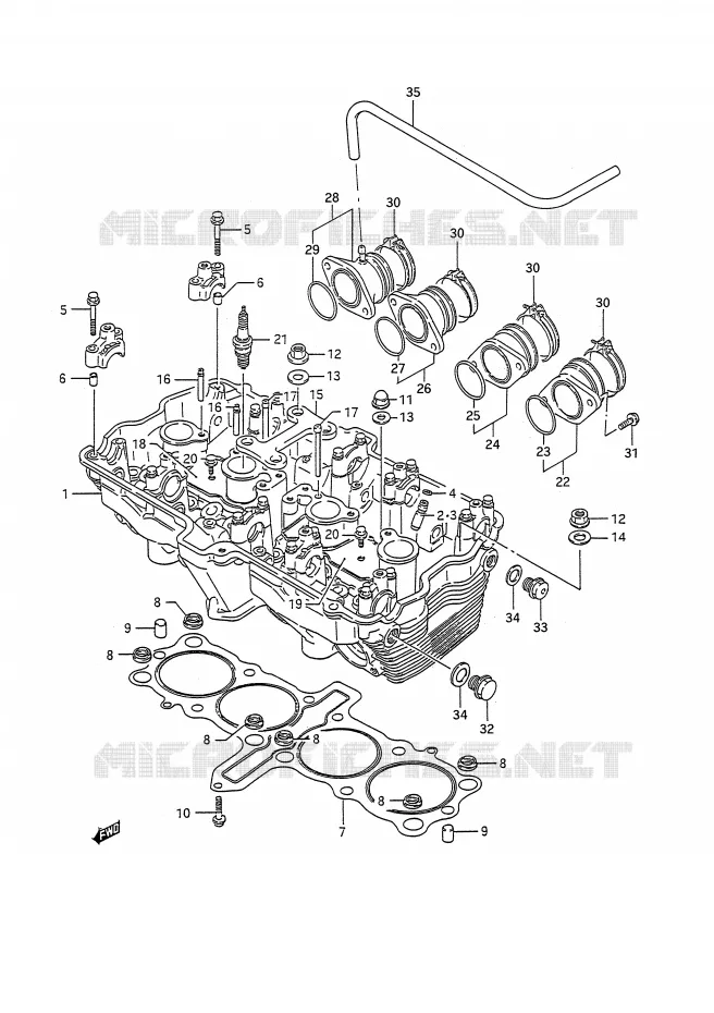 CILINDERKOP Suzuki MOTO 1100 GSX-R 1991  GSX-R1100M(E28)