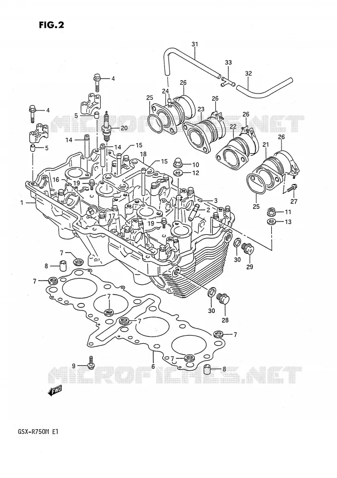 CILINDERKOP Suzuki MOTO 750 GSX-R 1991  GSX-R750M(E1)