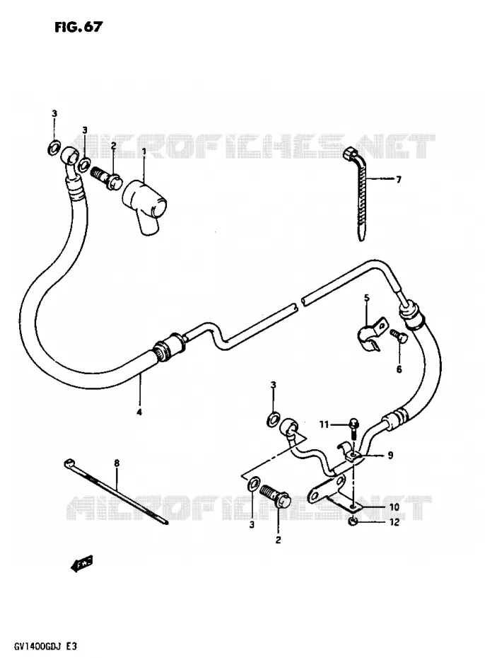 CLUTCH HOSE Suzuki MOTO 1400 CAVALCADE 1987  GV1400GTH(G/H/J)