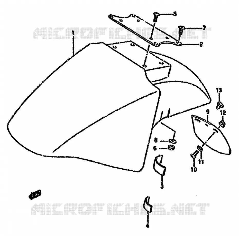 FRONT FENDER (MODELE K/L/M/N/P/R) Suzuki MOTO 750 GSX-F 1990  GSX750FL(K-T)