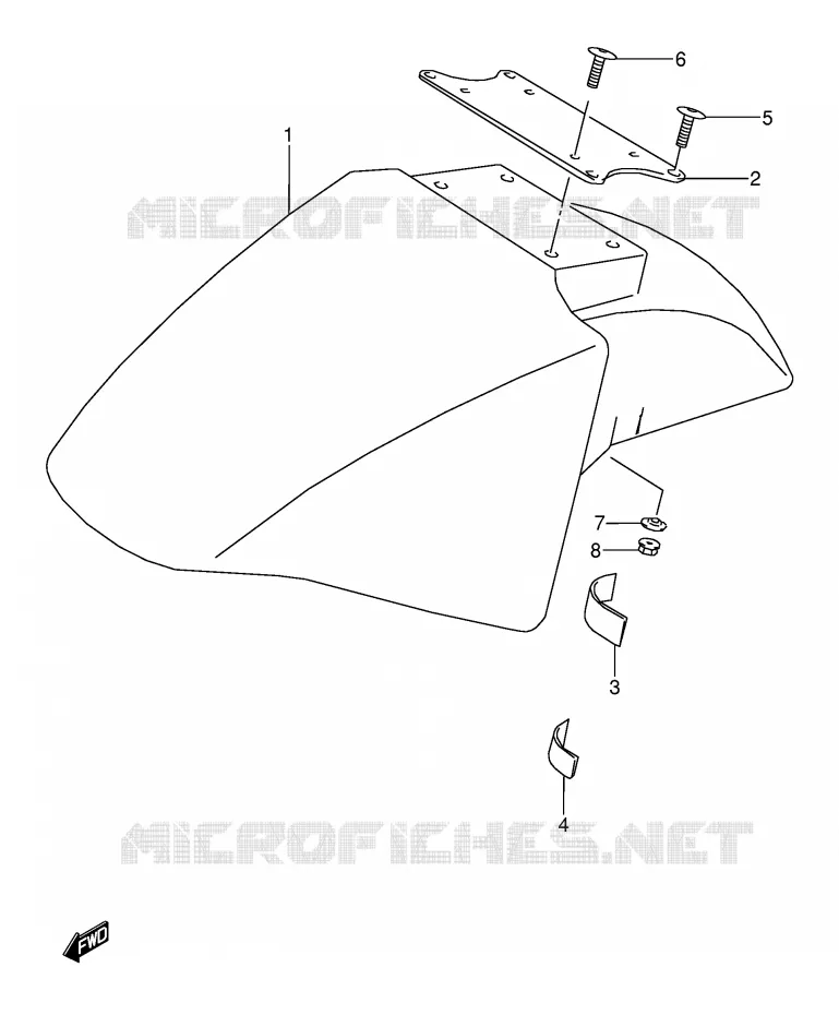 FRONT FENDER (MODELE S/T) Suzuki MOTO 600 GSX-F 1989  GSX600FU2K(E2)