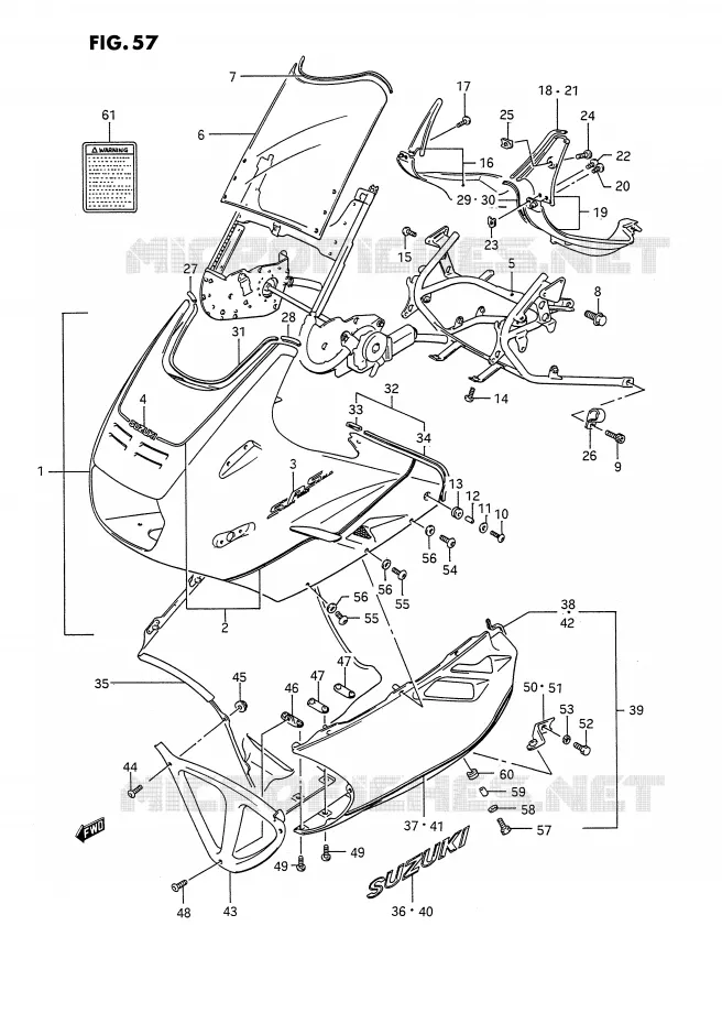 FRONT KUIP (MODELE J 24V,24D) Suzuki MOTO 1100 GSX-F 1992  GSX1100FN(E2)