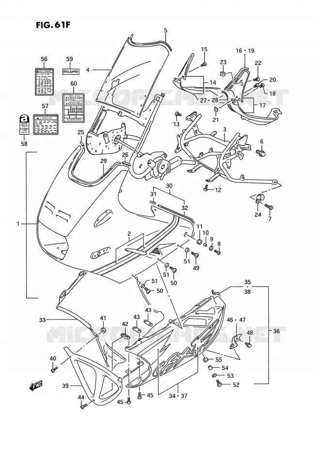 FRONT KUIP (MODELE R) Suzuki MOTO 1100 GSX-F 1993  GSX1100FP(E2)