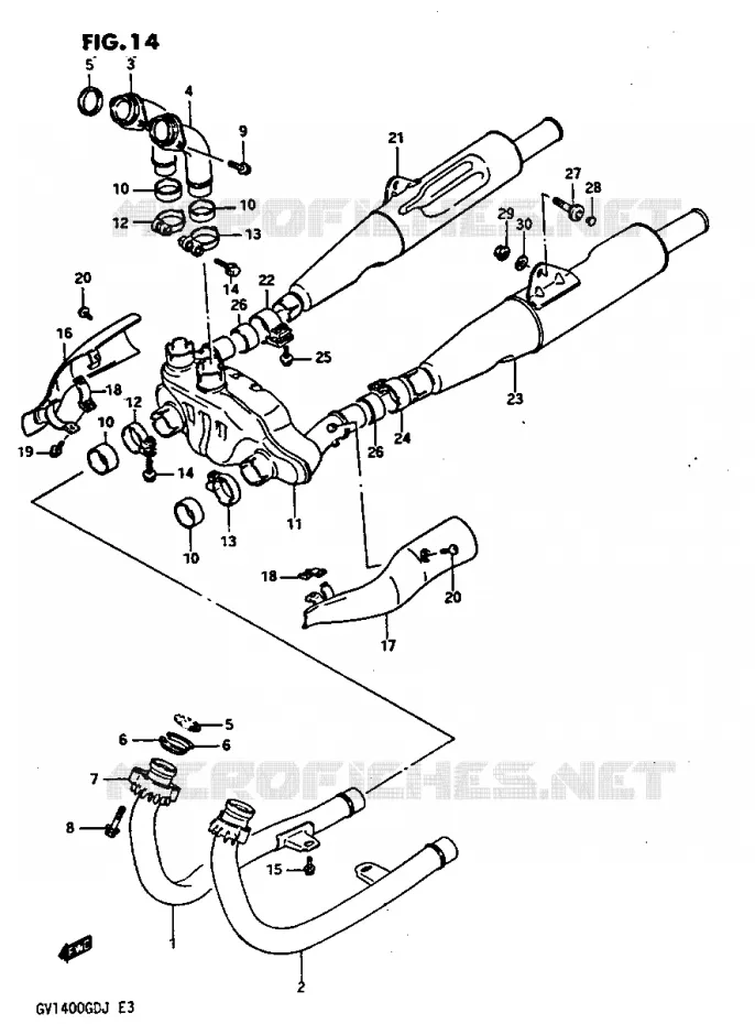 GELUIDDEMPER Suzuki MOTO 1400 CAVALCADE 1986  GV1400GTG(G/H/J)