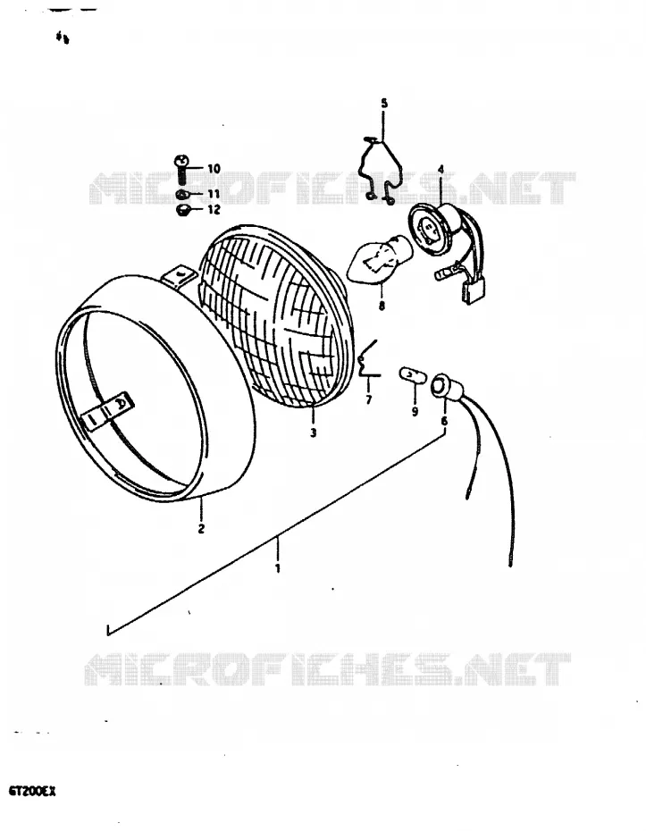 KOPLAMP (E21) Suzuki MOTO 200 GT 1999  GT200X(X)