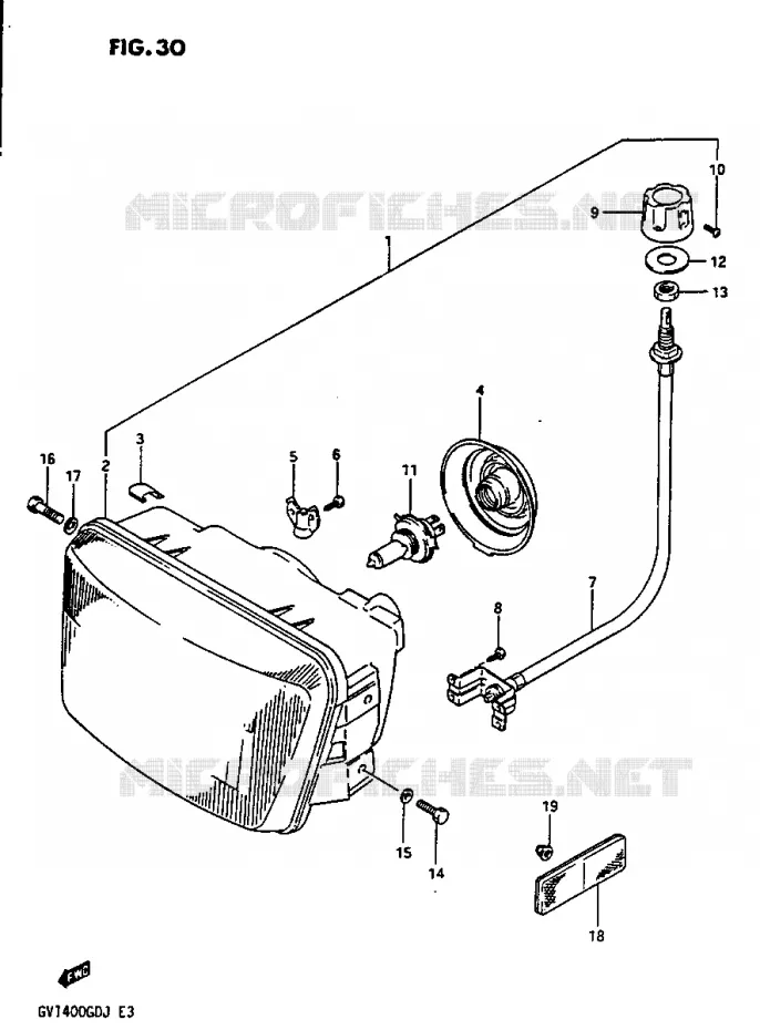 KOPLAMP Suzuki MOTO 1400 CAVALCADE 1986  GV1400GTG(G/H/J)