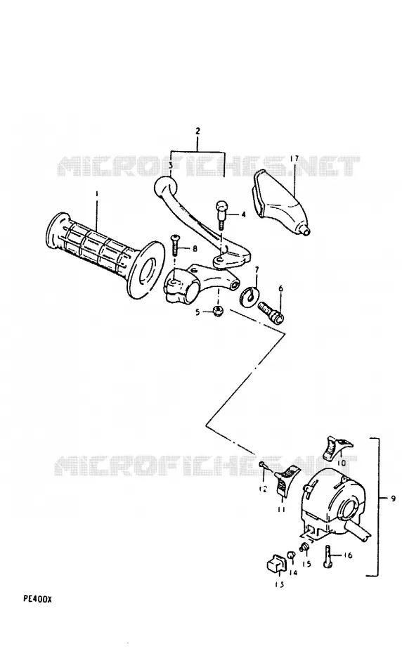 LEFT SWITCH - HANDGREEP (PE400TE2) Suzuki MOTO 400 PE 1996  PE400T(T/X)