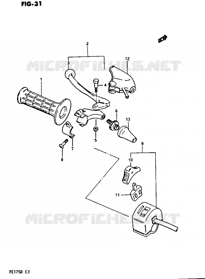 LEFT SWITCH - HANDGREEP Suzuki MOTO 175 PE 1983  PE175D(Z/D)