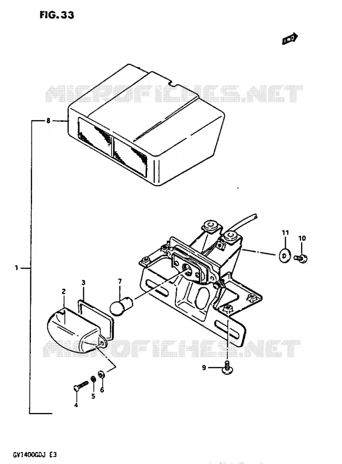 LICENTIE LAMP Suzuki MOTO 1400 CAVALCADE 1986  GV1400GTG(G/H/J)