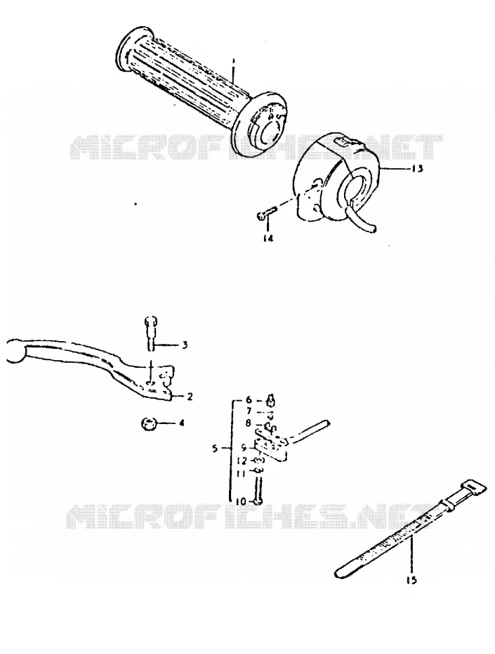RIGHT SWITCH - HANDGREEP (MODELE X) Suzuki MOTO 250 GT 1992  GT250EN(N/X)