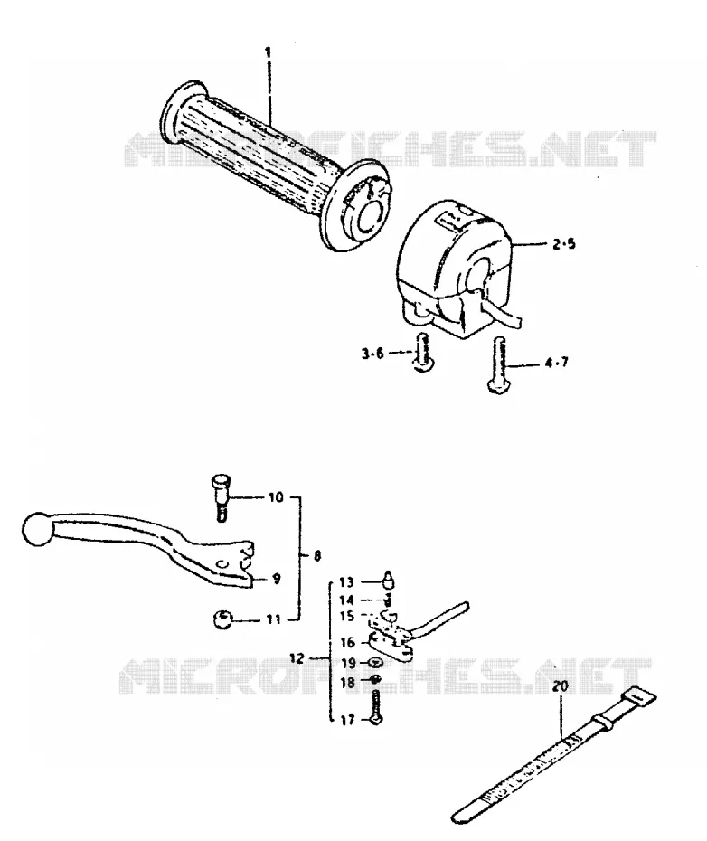 RIGHT SWITCH - HANDGREEP Suzuki MOTO 400 GSX 1996  GSX400ET(T/X)