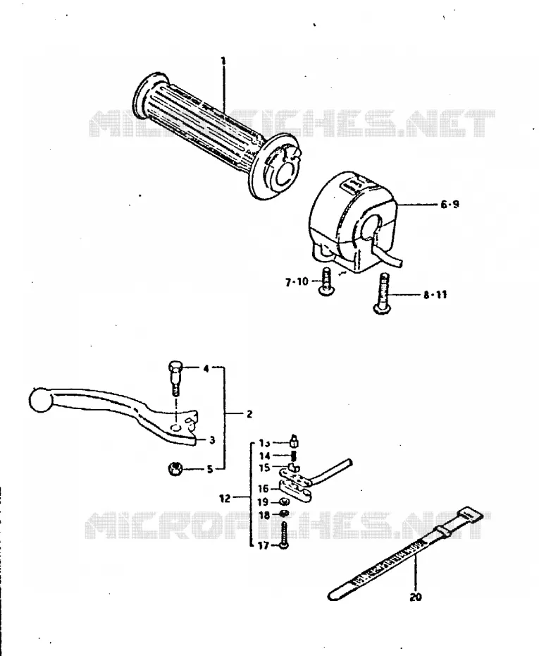 RIGHT SWITCH - HANDGREEP Suzuki MOTO 750 GSX 1981  GSX750X(T/X)