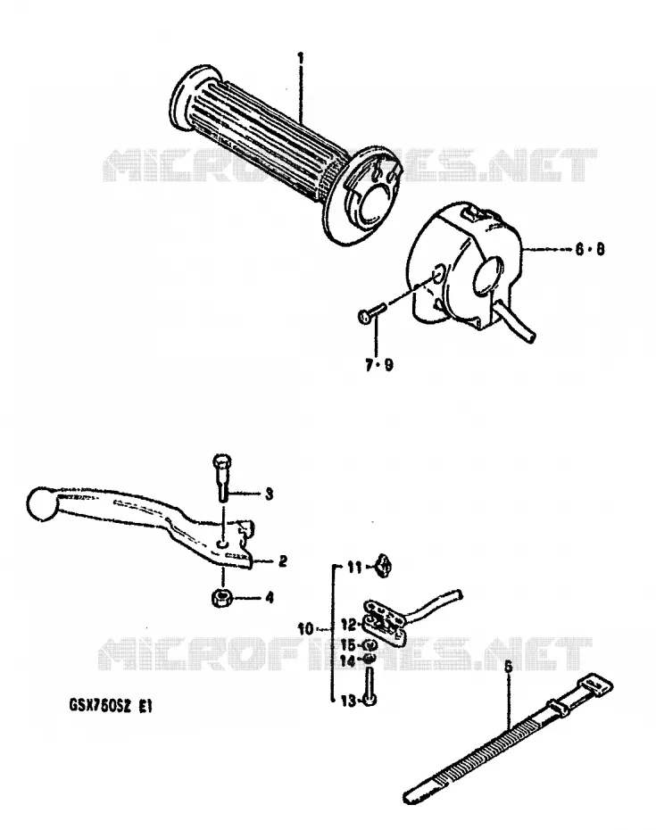 RIGHT SWITCH - HANDGREEP Suzuki MOTO 750 GSX-S 1982  GSX750SZ