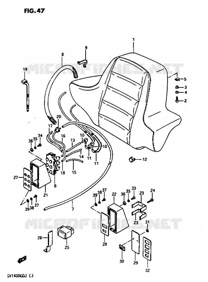 RUGLEUNING - LUIDSPREKERS GV1400GDG/GTG/GDH/GDJ Suzuki MOTO 1400 CAVALCADE 1987  GV1400GDH(G/H/J)
