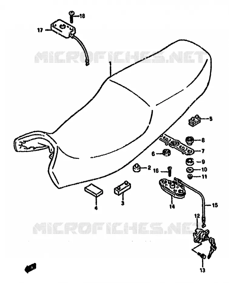 SEAT (MODELE K/L/M/N/P/R) Suzuki MOTO 750 GSX-F 1992  GSX750FN(K-T)