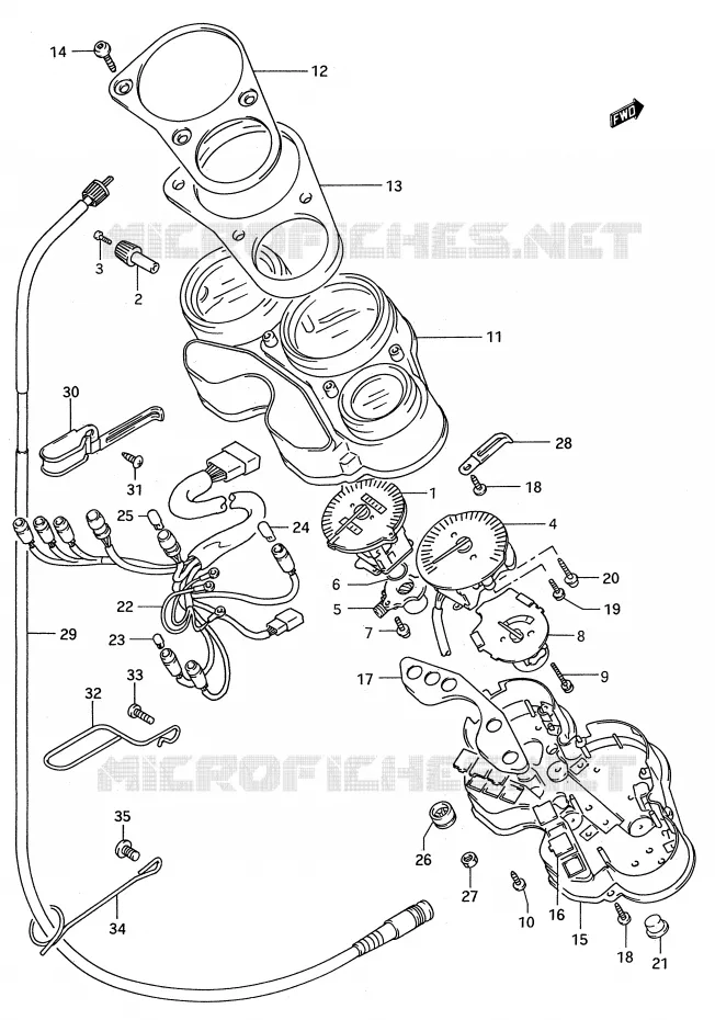 SNELHEIDSMETER (MODELE R/S) Suzuki MOTO 750 GSX-R 1993  GSX-R750WP(E28)